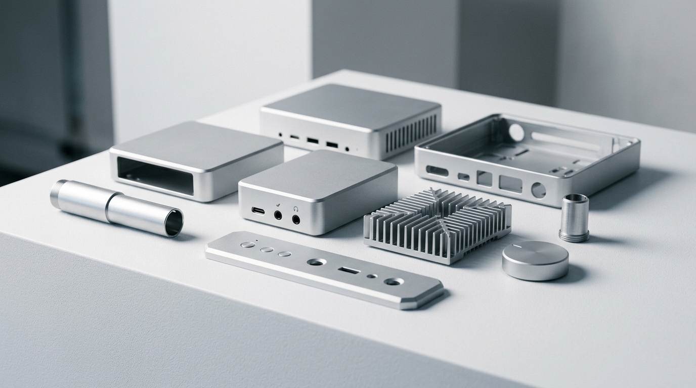 Electronics CNC parts including machined enclosures and heat sinks
